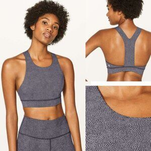 LULULEMON Fast & Free Bra (Nulux) Disperse Dusky Lavender Black Size 6